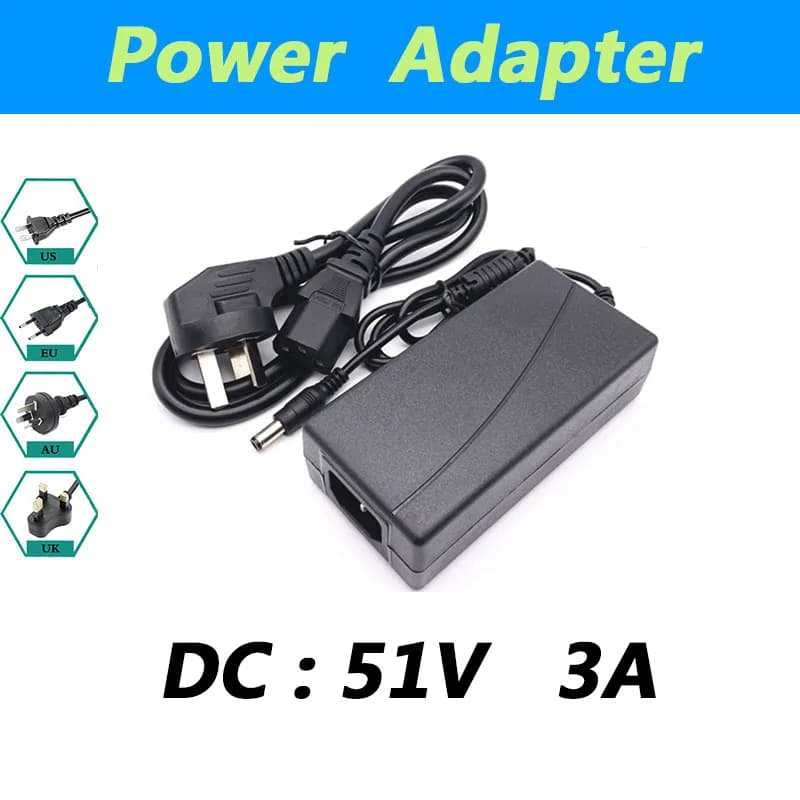 DC 51V 3A Power Adapter 51V 153W Desktop LED Ring Fill Light Anchor Camera Equipment Power Supply Eu Plug Us Plug