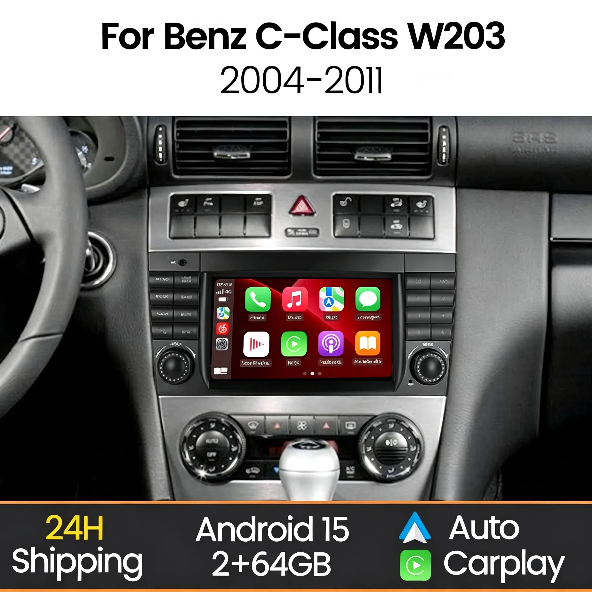 MEKEDE Android Autoradio Stereo Per Mercedes Benz W203 W209 C180 C200 C220 C230 2005 - 2009 GPS Video Multimediale Carplay AUTO