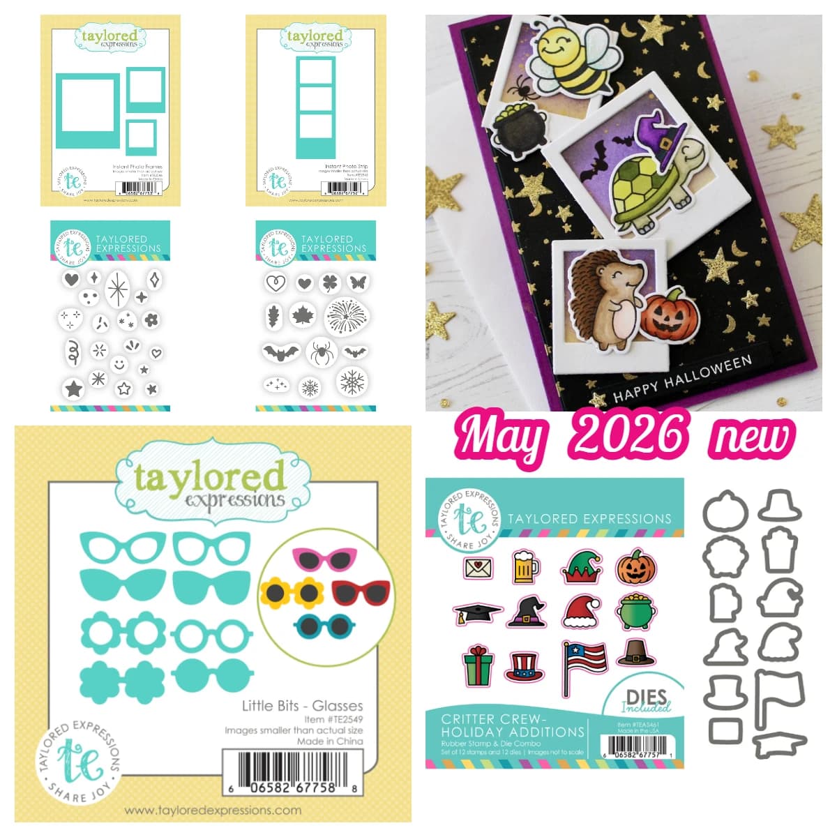 Taylored Instant Photo Strip Little Bits Die Set - Glasses Metal Cutting Dies Stamp Stencil DIY Scrapbook Calenda May 2026 New