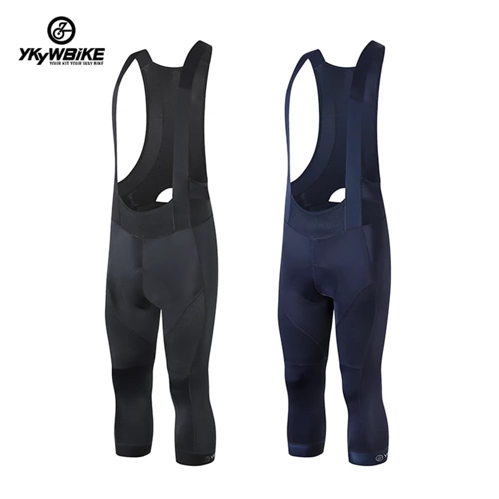 Ykywbike Shorts with 3/4 Men's Cycling Braces 6 Hours Ride Padded Shorts Pro Road Bike Trousers Mtb Bib Bike Short