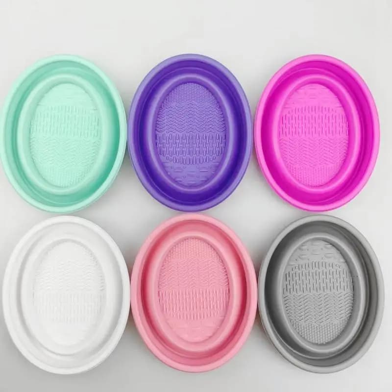 Foldable Cypriot Blow Cleaning Bowl Shade Brushes Clean Mat Beauty Tools Cleaning Box Silicone Makeup Brushes Soft