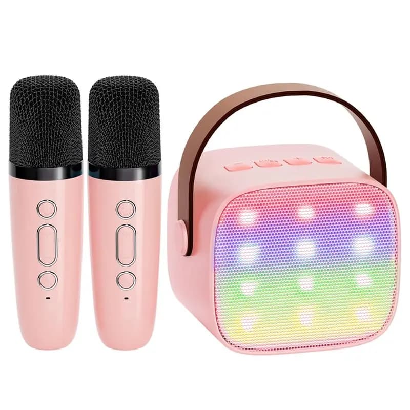Altoparlante Bluetooth Portatile Haomuren Mini Macchina per Karaoke con 2 Microfoni Wireless Ideale per Regali di Canto in Famiglia