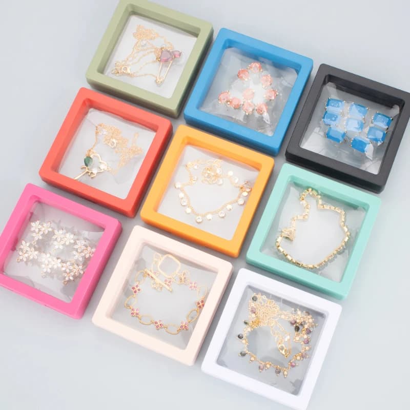 Film Jewelry Storage Box,3d Package,frame Membrane Ring Earring Necklace Display Holder,jewelry Box Transparent PE film display