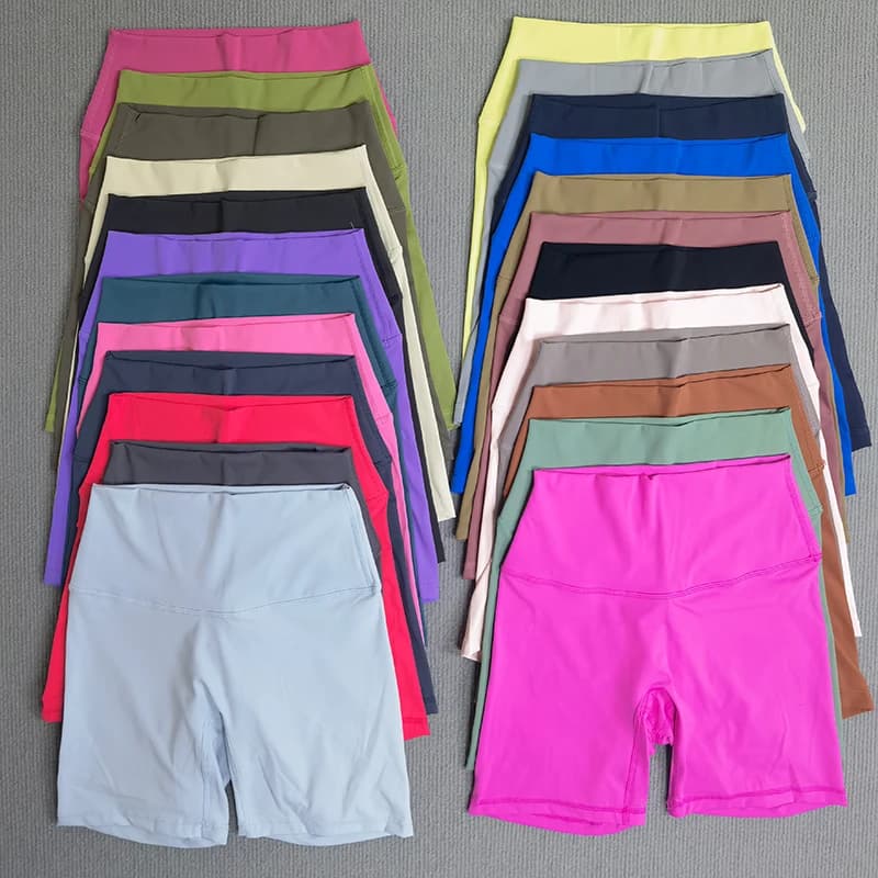 Yoga shorts Solid color Soft women sports shorts Compression Support sweat trainer Jog Cycling Indoor pocket