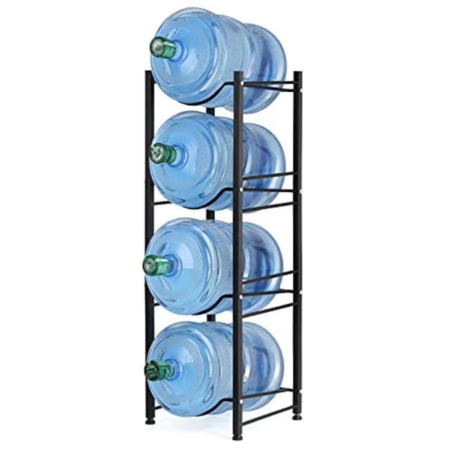 Portabottiglie per Acqua da 5 Galloni a 4 Livelli, Robusto Supporto per Dispenser d'Acqua, Scaffale Staccabile per Bottiglie d'Acqua