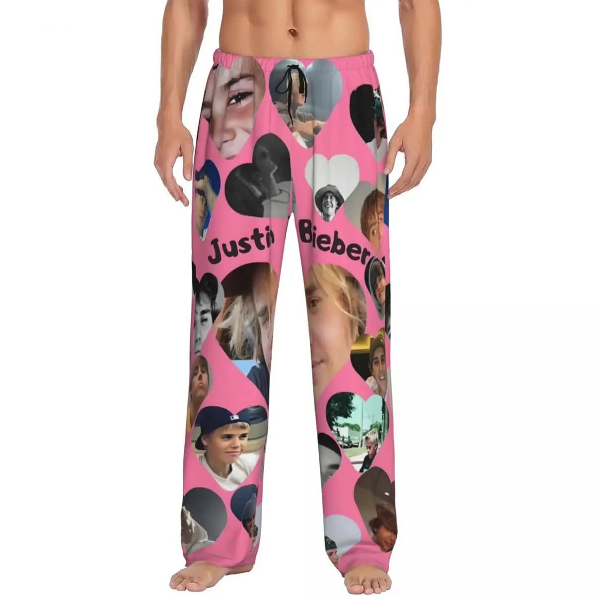 Pantaloni da pigiama da uomo popolari Singe Justin Bieber JBiebs con stampa personalizzata Pantaloni da notte per dormire con tasche