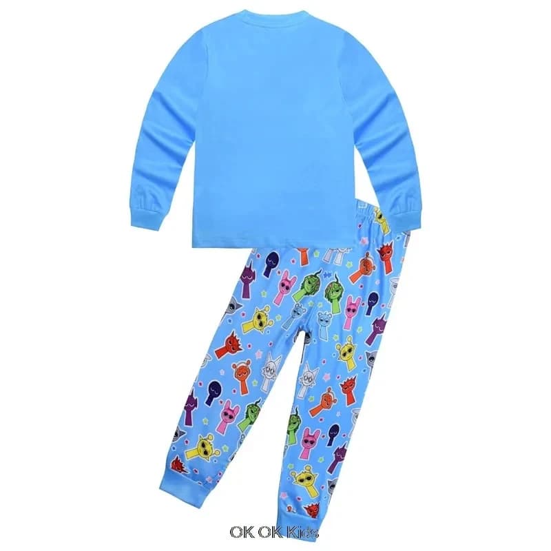 Costumi di Halloween per Cosplay ★ Completi di Abbigliamento per Bambina, Pigiami Hot Sprunki per Bambine, Abbigliamento da Notte per Bambini con Stampa, Pigiami Cartoon T ☆ Nuovo