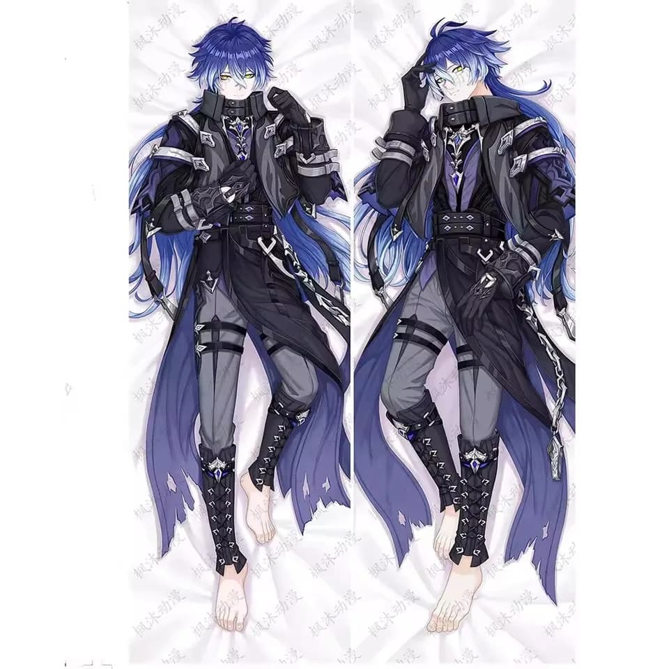 Kyryll Chudomirovich Flins Hug Federa per cuscino per il corpo Genshin Impact Cosplay Custodia in pelle di pesca Fodera per cuscino per corpo lungo Deco