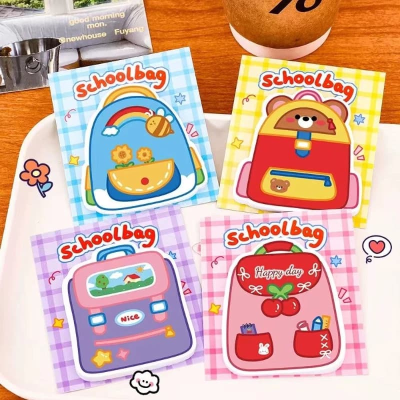 Forniture per Ufficio e Scuola, Zaino Cartoon, Note Adesive, Cancelleria Kawaii a Forma Speciale, Regalo Premio per Studenti