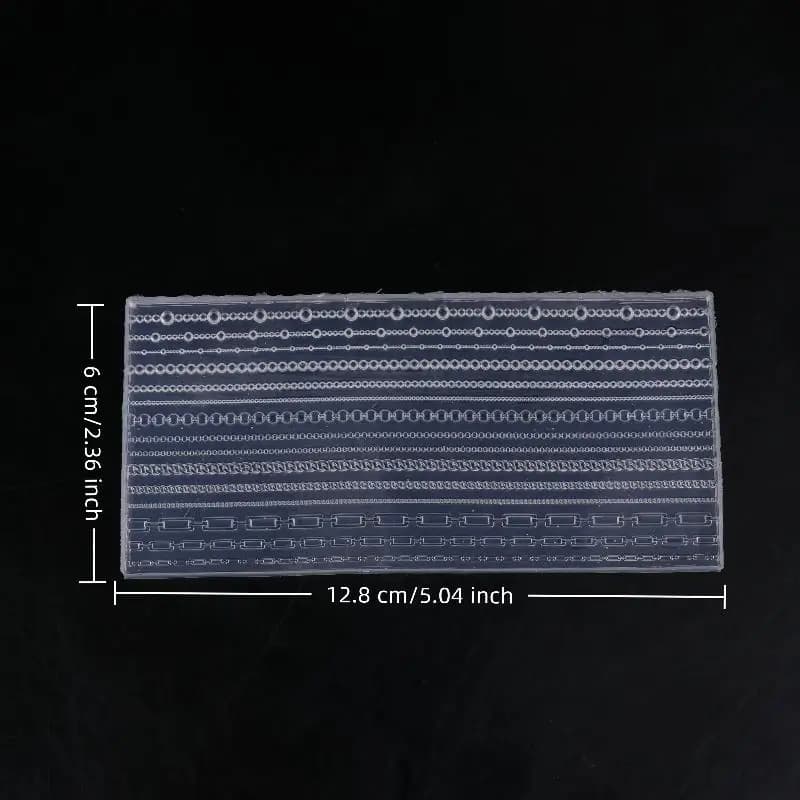 15 Shaped 3D Chain Print Mixed Size Silicone Nail Mold Soft Silicone Nail Pattern Transparent DIY manicure pattern for decorative pendants