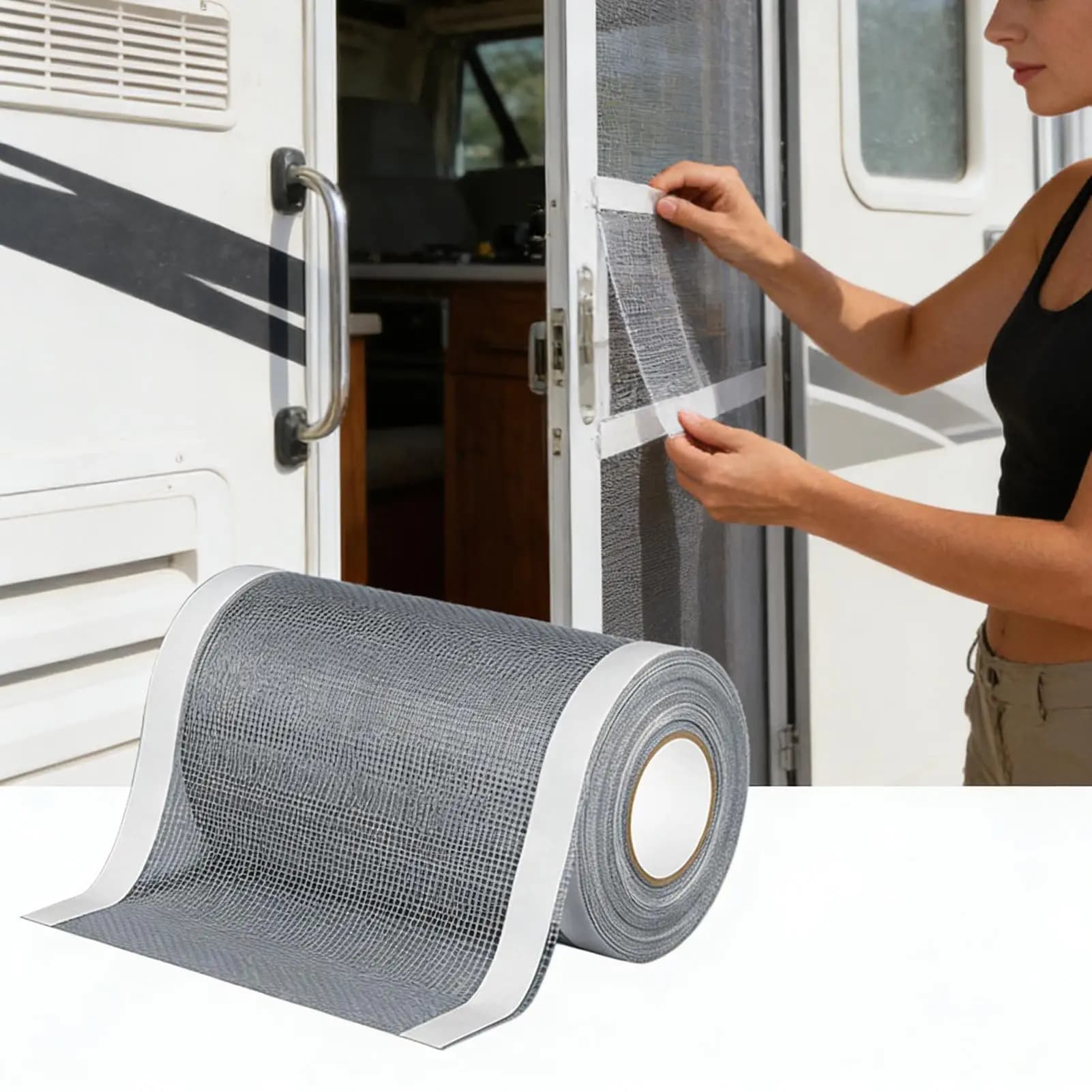 1 Roll Self-Adhesive Insect Screen Repair Tape Metal Mesh Patch For Mosquito Proofing Window/Door/Screen Door Fix Temporary