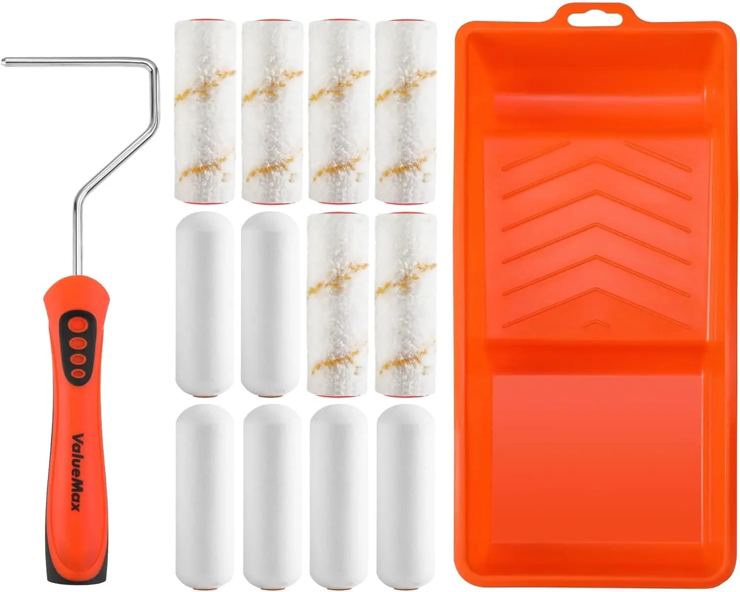 Kit of 14 Paint Rollers with High Density and Microfiber Foam Rollers, Cabinet Tray, Doors, Craftwork