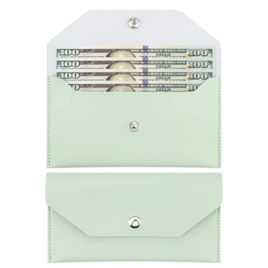 1 Pieces Money Saving Binder, PU Leather Cash Envelopes Cash Wallet, Reusable Money Saving Binder for Wallets with Cash Envelop