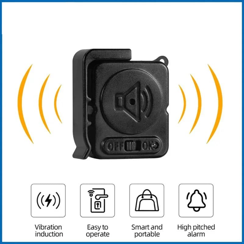 Sensori di allarme a vibrazione Rilevatore ultrasottile da 120 dB Allarme antifurto antifurto per borsa da bici per porte e finestre di casa Security-N33R