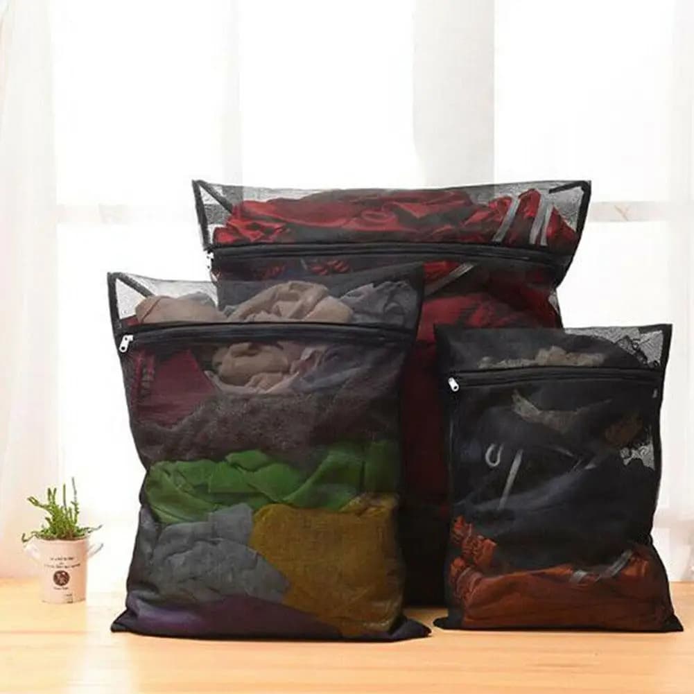 Washing Machine Bag with Nylon Net Hinge for Washing Linen Intima Black