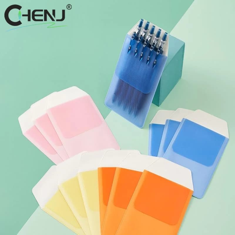 [J]10Pcs/set Leak-Proof Nurse Pen Pocket Multi-color Ink-Resistant PVC Pencil Case Portable Pen Bag Pen Insert Pouch Doctor