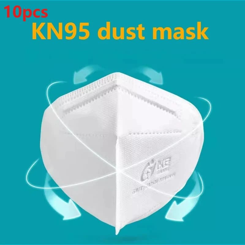 10 pezzi KN95 Maschere Maschera antipolvere Maschera protettiva monouso traspirante N95 Maschera protettiva per la salute all'aperto Sicurezza KN95 Maschera protettiva