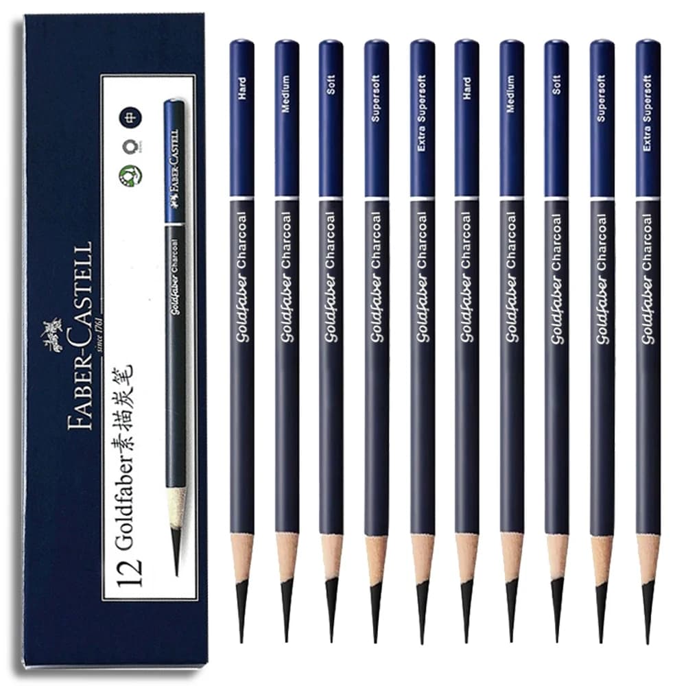 5/10PCS Faber Castell Goldfaber Carbone Grafite Set di schizzi Matite per disegnare Schizzi Ombreggiatura Artista Rifornimenti d'arte