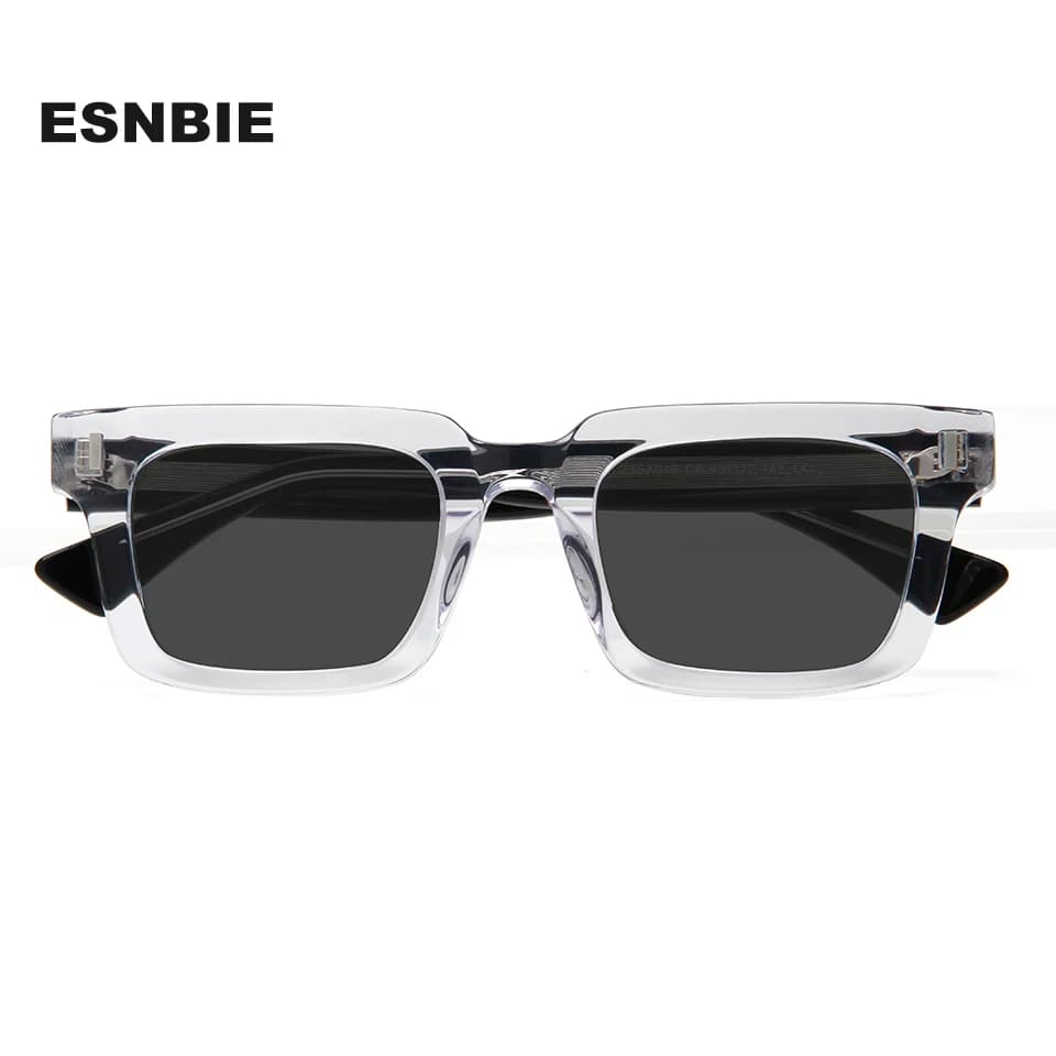 Bold Premium Acetate Rectangular Sunglasses Woman Polarized Men Square Glasses For Women Rivet Design Gafas De Sol Mujer Uv400