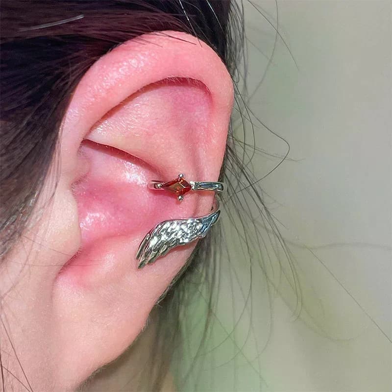 Vintage Couples Creative Angel Wings Ear Clips Ear Cuffs Earrings Women Birthday Jewelry Gift