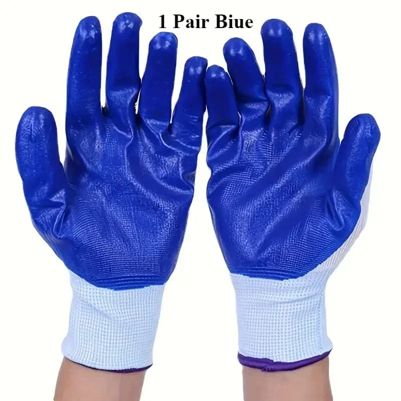 12/6/1 Paia di Guanti da Lavoro Sottili in Lattice Antiscivolo e Resistenti all'Usura, Guanti Sottili Rinforzati con Rivestimento in Gomma, Protezione per il Lavoro