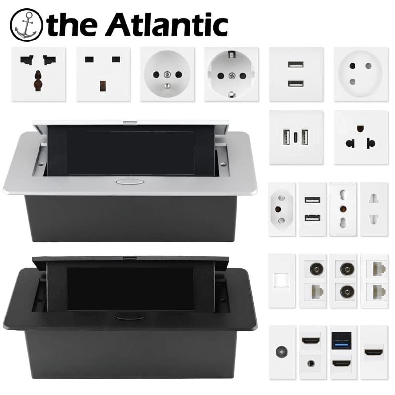 Do-it-your desktop pop-up socket EU FR AU US hidden with USB HDMI RJ45 Type C multifunction TV in the countertop