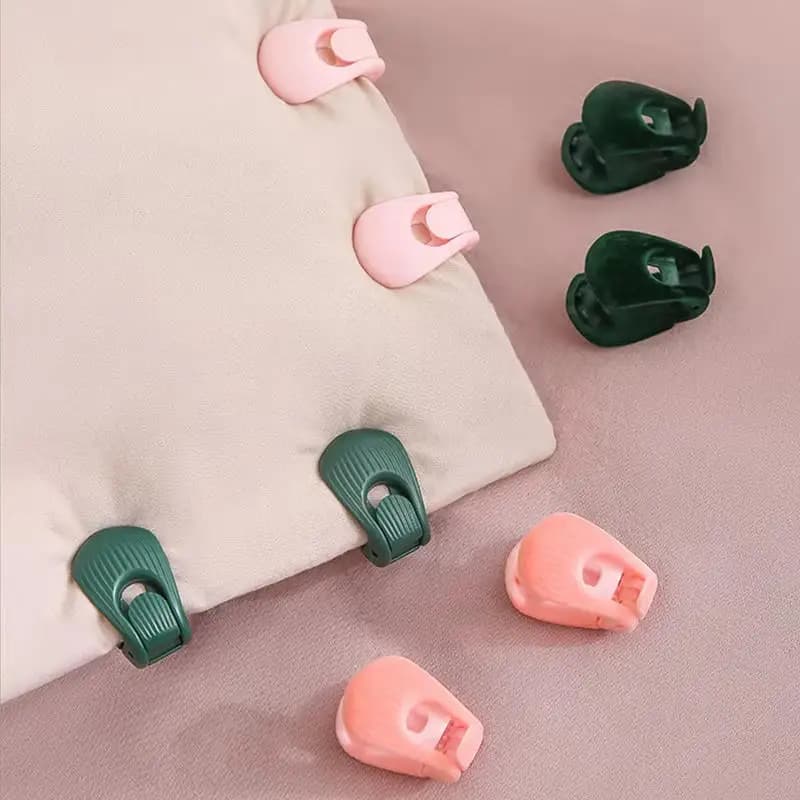 Set di 4 Clip Antiscivolo per Letto, Regolabili per Fissare Lenzuola, Coperte e Piumoni, Accessori per Camera da Letto