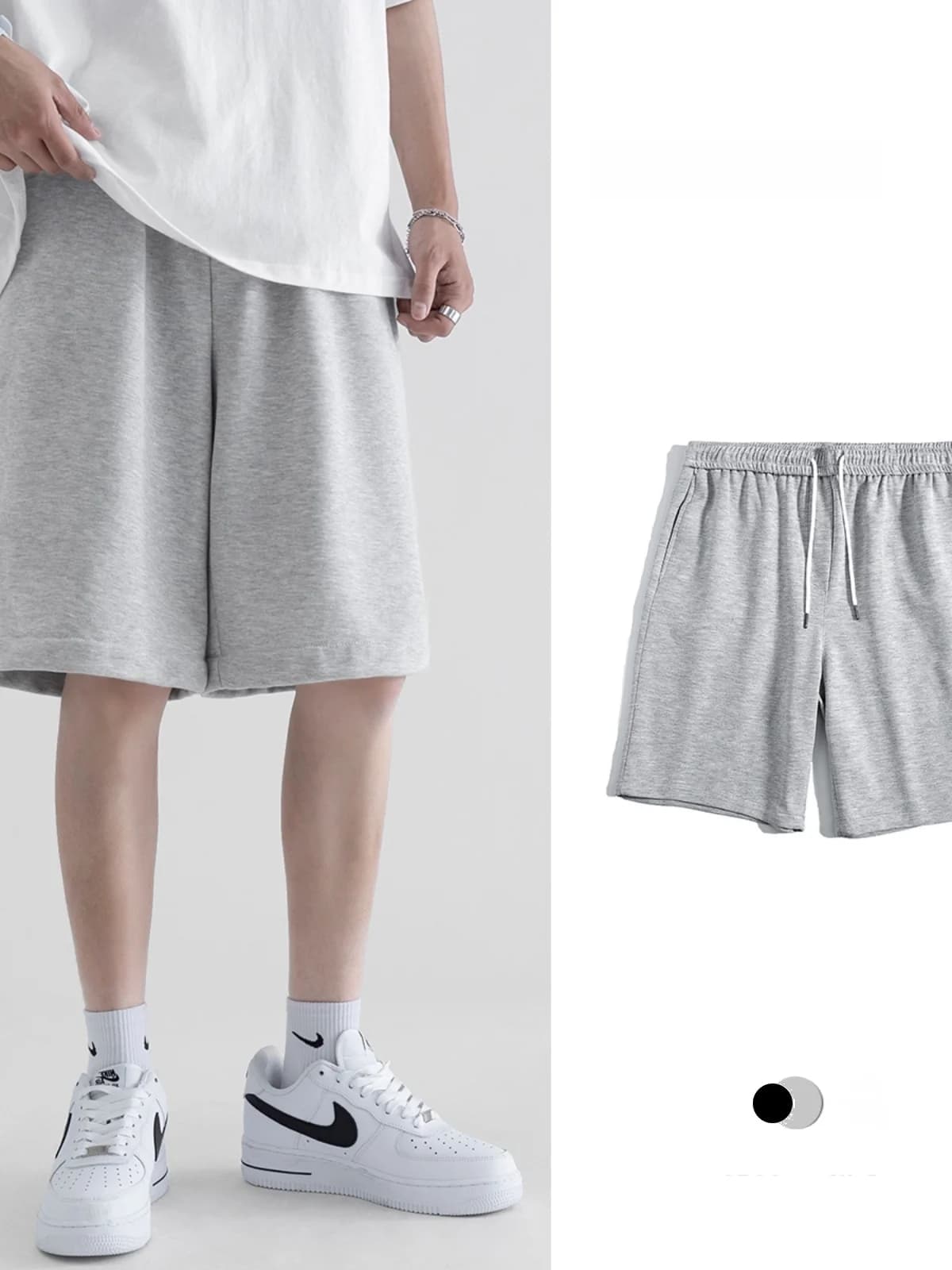 Loose Fit Sporty Shorts for Men Summer Thin Straight Leg Casual Five-Quarter Length Simple Stylish Versatile Lightweight Trou...