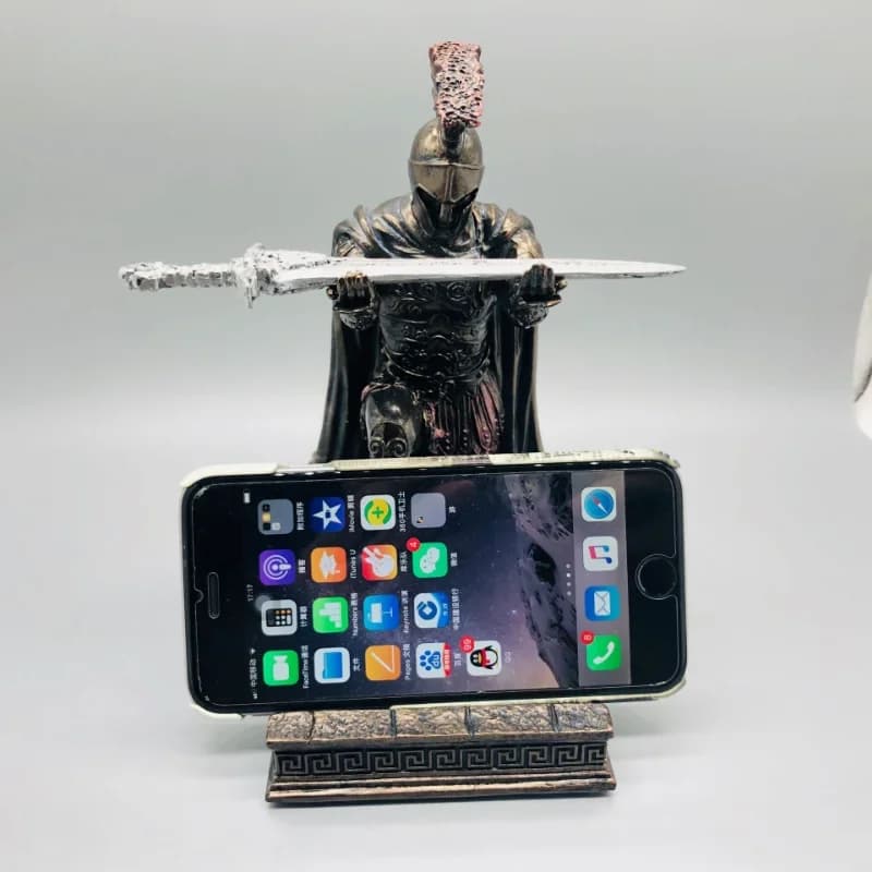 Portapenne da cavaliere e porta telefono, statuetta da soldato esecutivo, portapenne per accessori da ufficio, portapenne, organizer da scrivania
