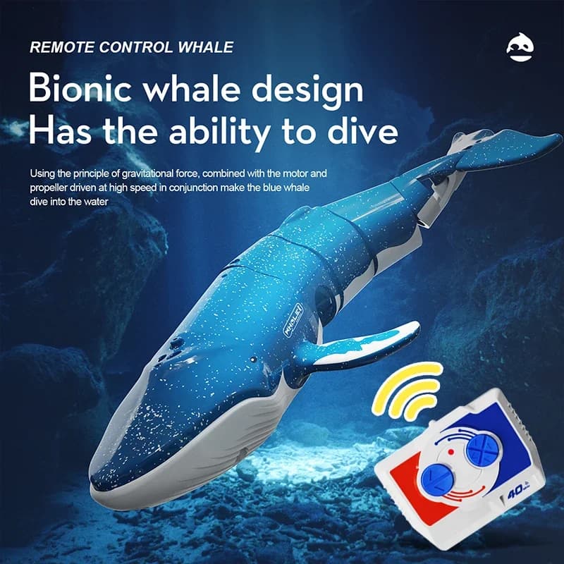 2.4G RC Balena Diving Simulation Shark Water Spray Swimming Outdoor Electric Bath Children's Toys Diving Kid Remote Control Soul