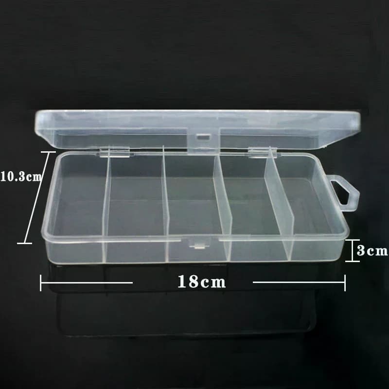 5 Compartments Fishing Tackle Box Storage Case Fly Fishing Lure Spoon Hook Bait Case Boxes Fishing Accessories Tools