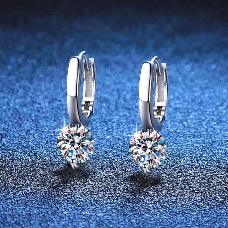 Orecchini Moissanite Moda Diamante singolo Oro 18 carati Set Diamanti Orecchini Moissanite da un carato Platino PT950 Mark