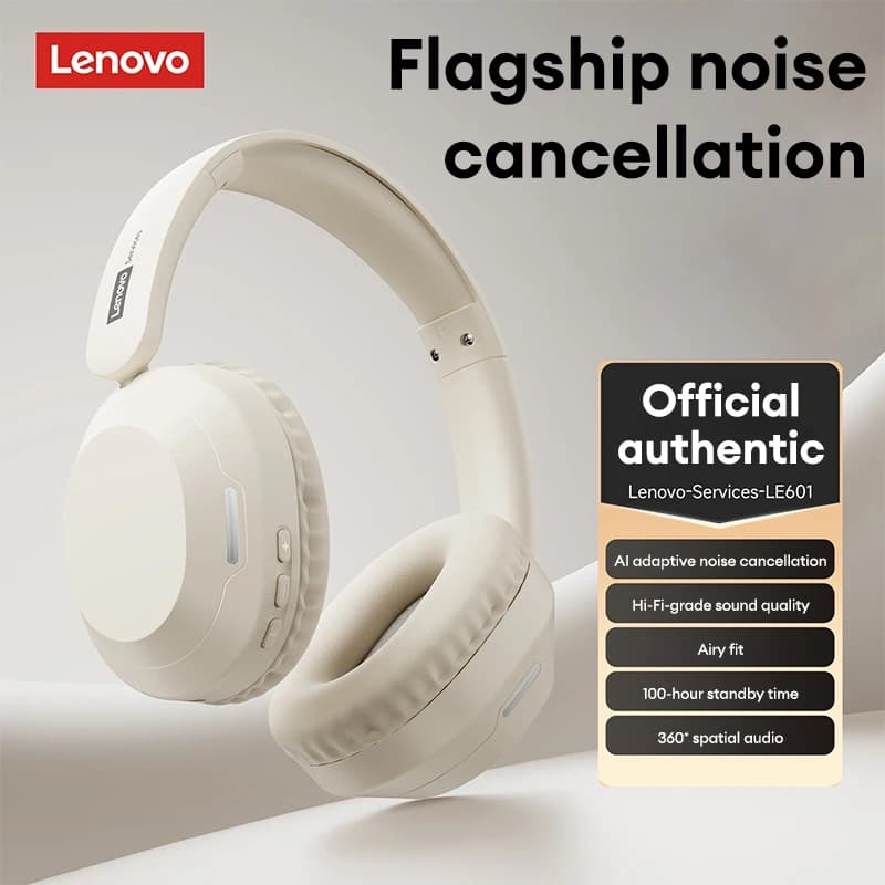 Nuovo Lenovo LE601 Wireless Bluetooth V6.0 Cuffie da gioco HiFi Suono Riduzione del rumore Auricolari Durata della batteria ultra lunga Cuffie