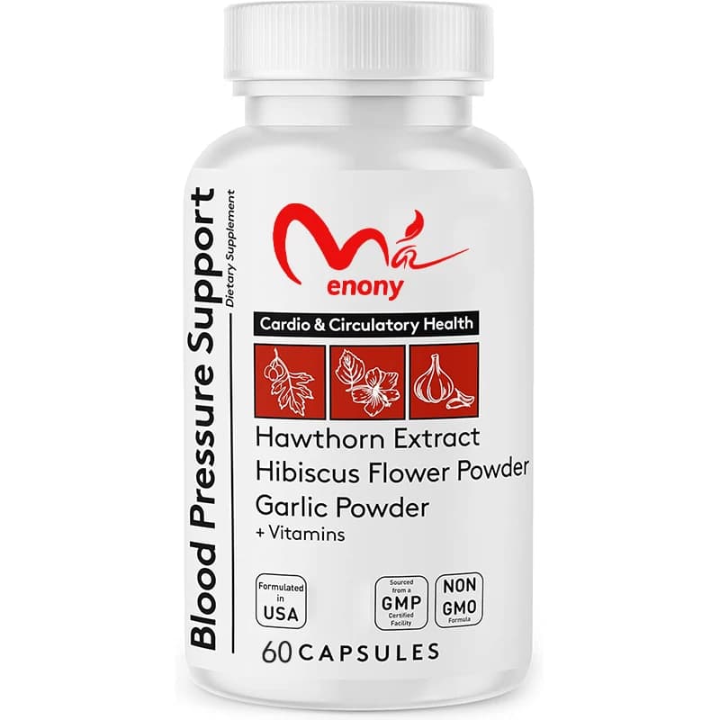 Natural Blood Pressure Supplement, Containing Hawthorn Hibiscus and Vitamins, Pills Promote Cardiovascular -60 Pills
