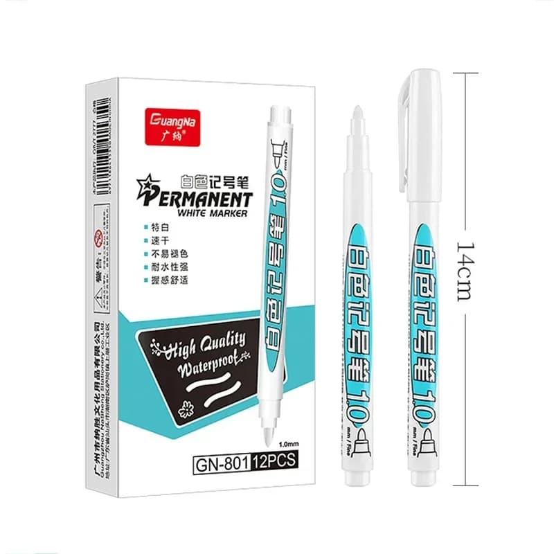 1/4 pezzi pennarelli bianchi 2.0mm penna gel bianca impermeabile oleosa graffiti fai da te schizzi pennarelli cancelleria materiale scolastico