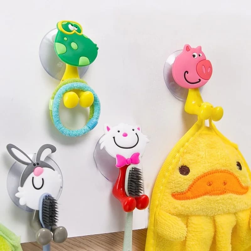 Portaspazzolino Animale del fumetto Ventosa Ganci per ventosa per bagno per bambini Porta dentifricio multifunzionale Ecologico