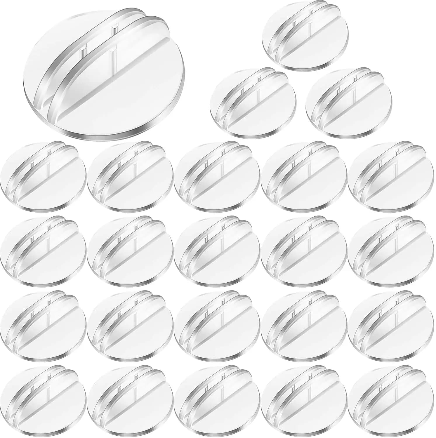 50 supporti trasparenti per mini carte, porta carte in plastica per giochi, tavoli, menu, etichette - diametro 1 pollice