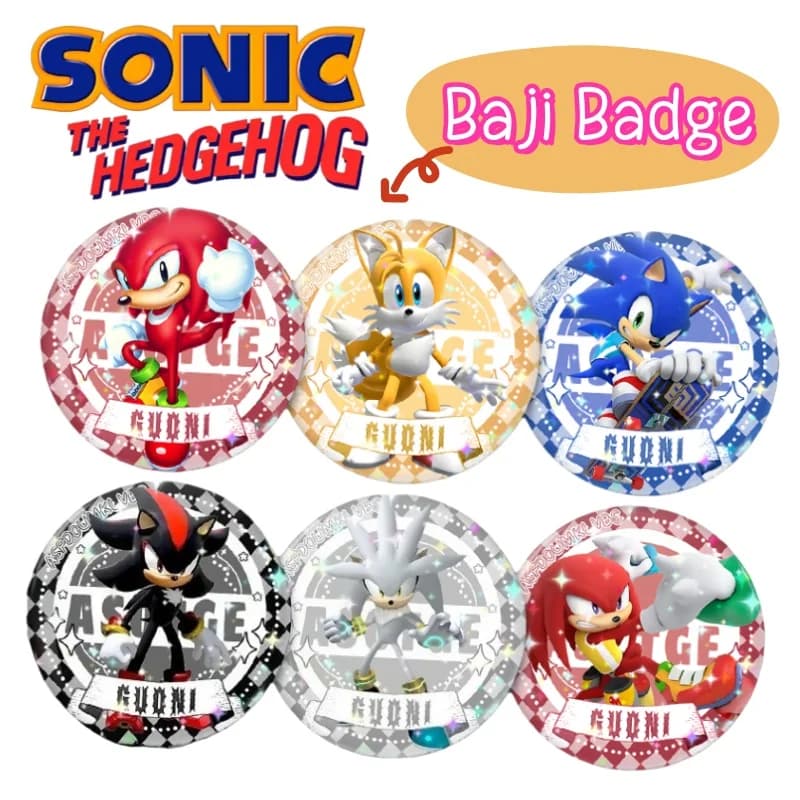 Sonic The Hedgehog Sonic Knuckles the Echidna Distintivo di personalità creativa Zaino per studenti Abiti decorativi Spilla in banda stagnata