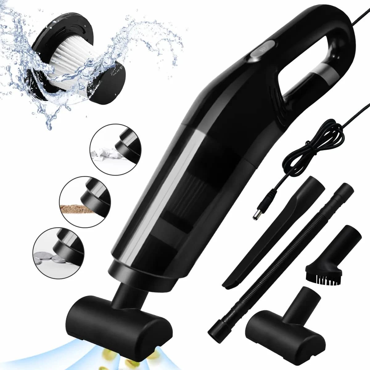 STLF WJW DZ Advanced 10000Pa Aspirapolvere per auto portatile ricaricabile USB portatile senza fili a doppio uso umido e secco