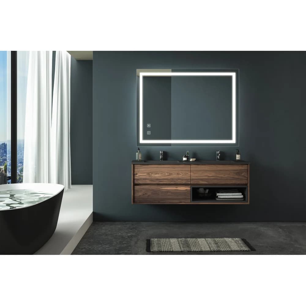 Specchio LED da Bagno Antiappannamento 32x24 Dimmerabile CRI95 3000K-6000K IP54 Impermeabile Montaggio a Parete Verticale Orizzontale