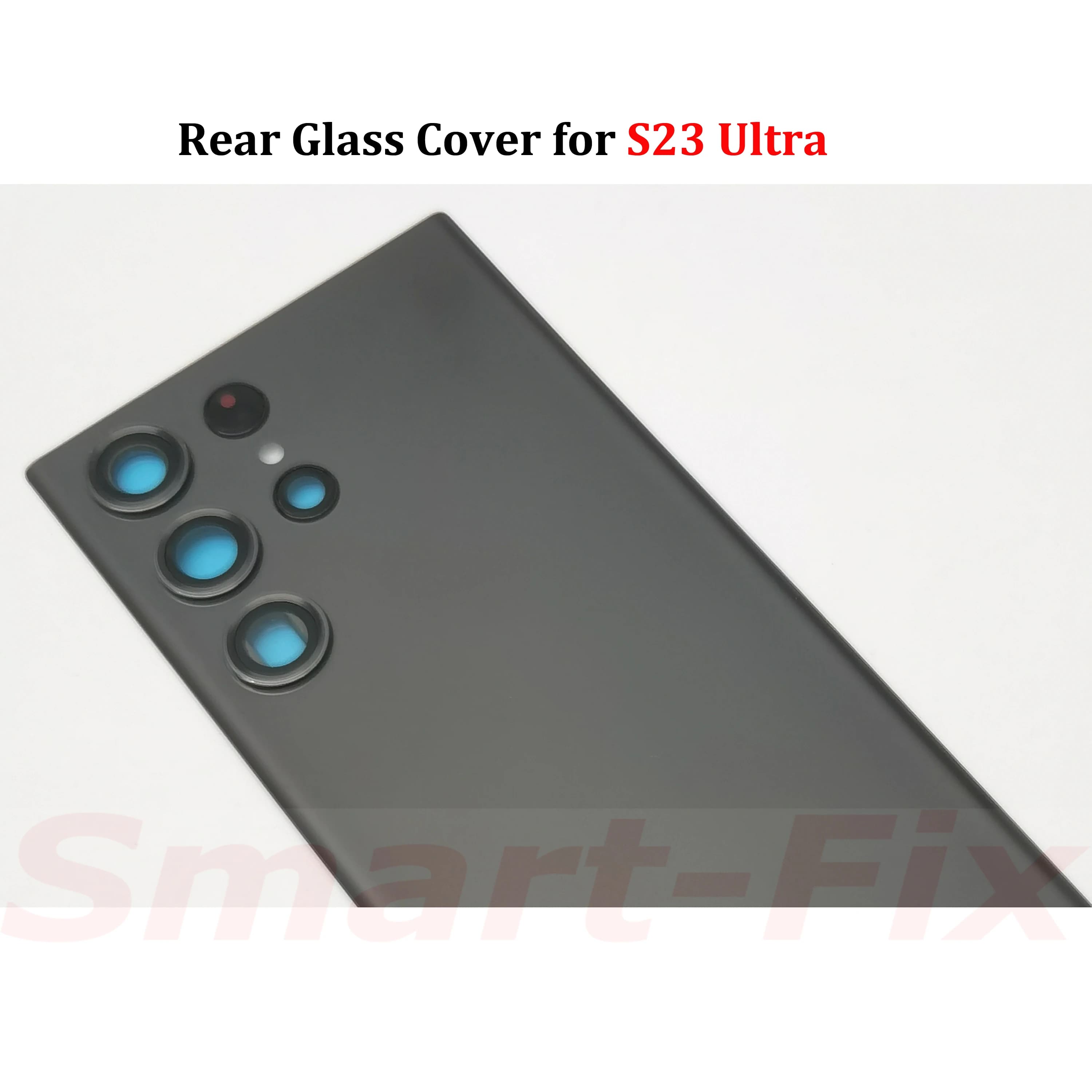 Nuovo vetro posteriore di ricambio (OEM) per S23 Ultra (SAM-S23 Ultra S23U S918) - Cover batteria, scocca posteriore, lente fotocamera e adesivo