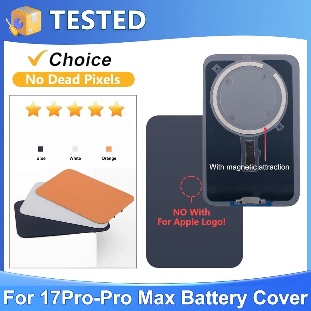 For iPhone 17 Pro Battery Cover For iPhone 17 Pro Max Glass Battery Cover Rear Door Housing Panel Case Camera Lens Parts