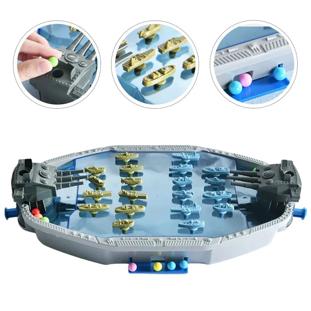 Set da Gioco Interattivo di Battaglia Nautica per 2 Giocatori, Lanciatore Portatile per Giochi da Tavolo per Bambini, Giocattolo per 2 Giocatori
