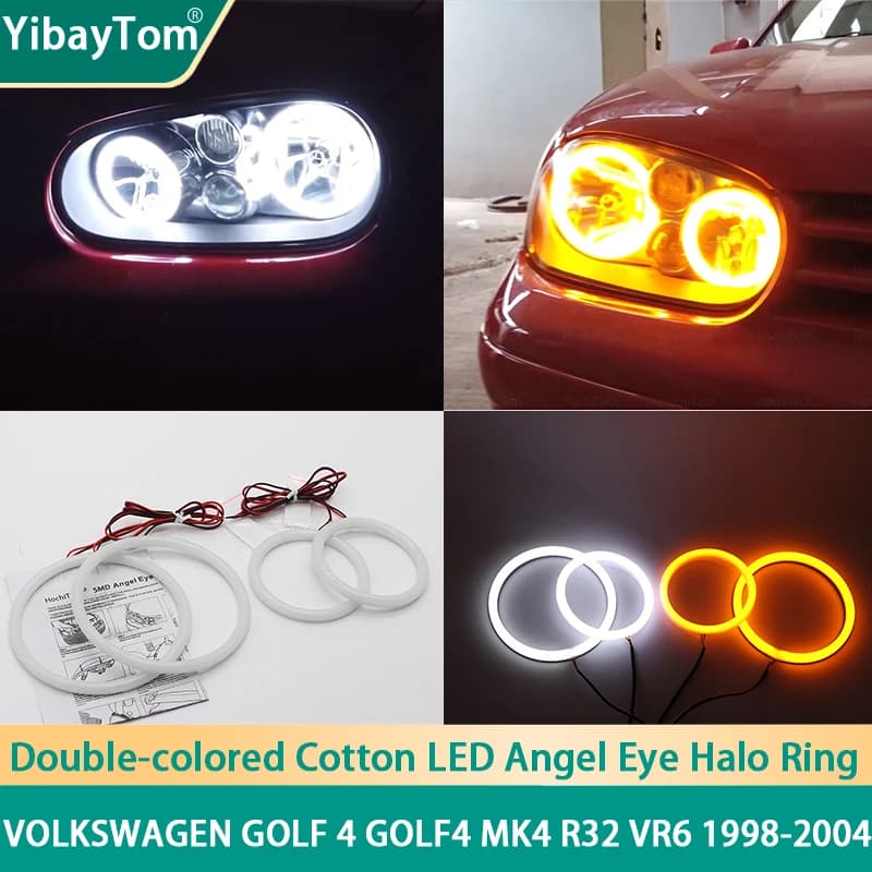 Garanzia durevole SMD Cotton Light Switchback LED Angel Eye Ring DRL Kit per Volkswagen Golf 4 golf4 MK4 R32 VR6 1998-2004