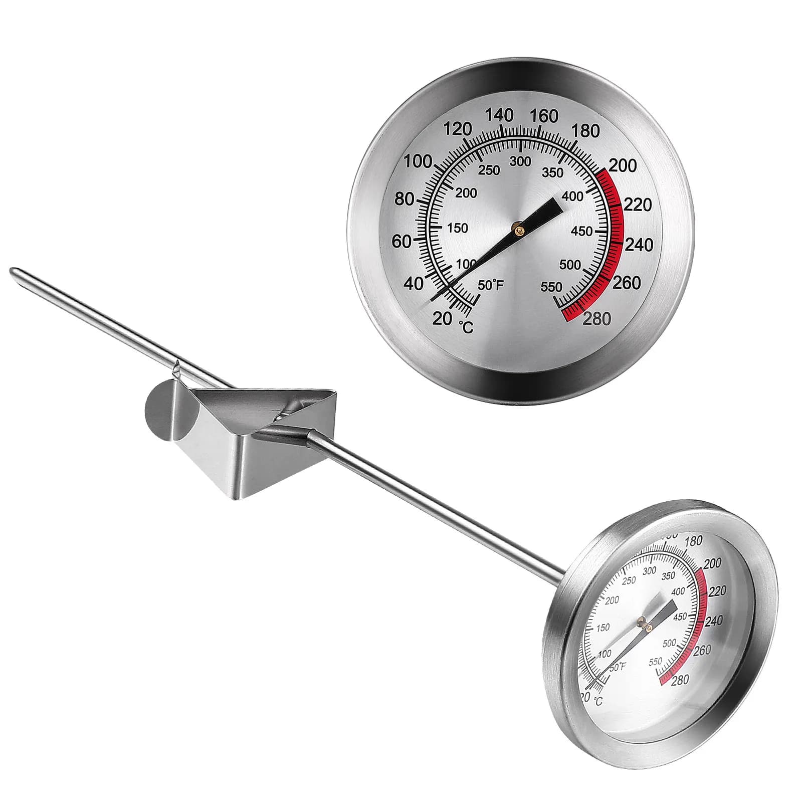 Termometro da Cucina in Acciaio Inox con Sonda Lunga per Misurazione Precisa della Temperatura della Carne