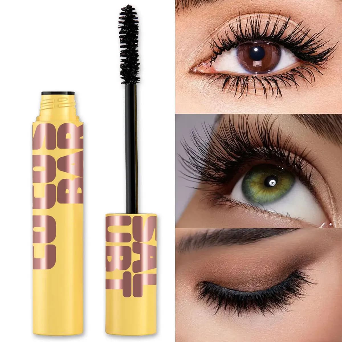 Mascara impermeabile a lunga durata, non facile da togliere, trucco arricciato, denso e non sbava, tridimensionale naturale