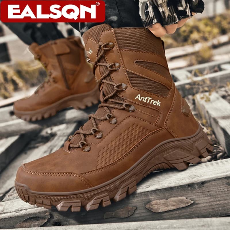 Scarponi Tattici da Uomo, Stivali da Allenamento Outdoor, Impermeabili e Antiscivolo, per Escursionismo e Trekking, Taglie Grandi 39-46