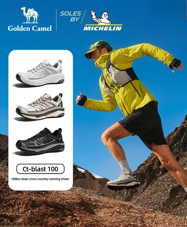 Scarpe da Trail Running Golden Camel CT-Wind 100 da Uomo, Collezione Primavera 2026, Antiscivolo, Resistenti all'Usura, Ammortizzanti, per Escursionismo Outdoor