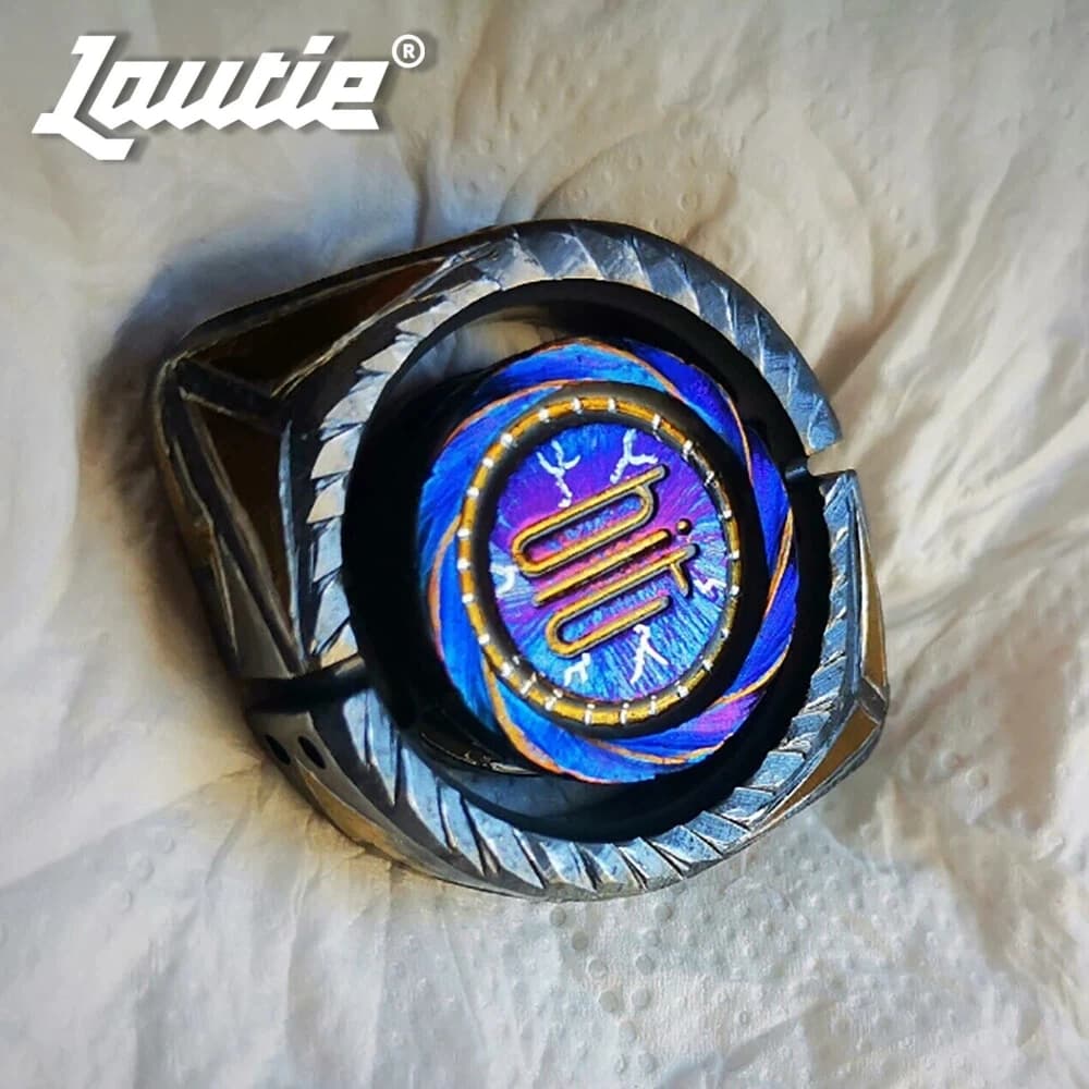LAUTIE EDC BIT04 Fidget Spinner in zirconio, giocattoli antistress intagliati a mano per adulti, giocattoli antistress con motivo a pietra
