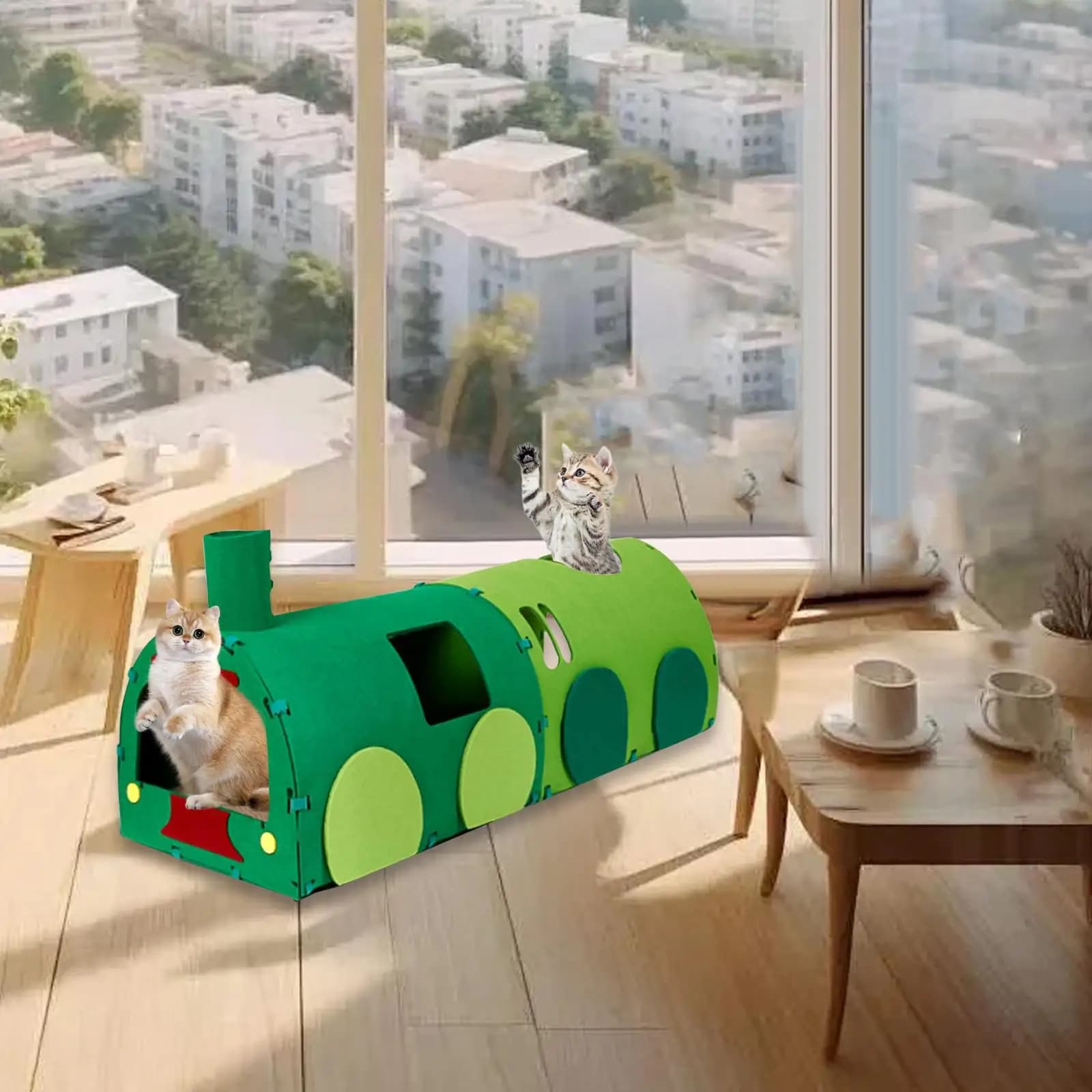 Tunnel per gatti con foro Lettino per gatti Tiragraffi per gatti Tubo da gioco Giocattolo interattivo per cuccioli Piccoli animali Conigli Gattini Puzzle